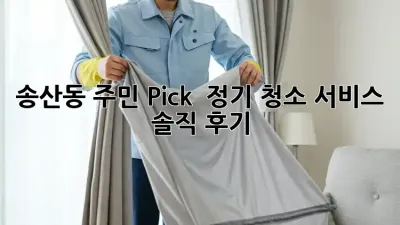 송산동 주민 Pick! ✨ 정기 청소 서비스 솔직 후기 💯